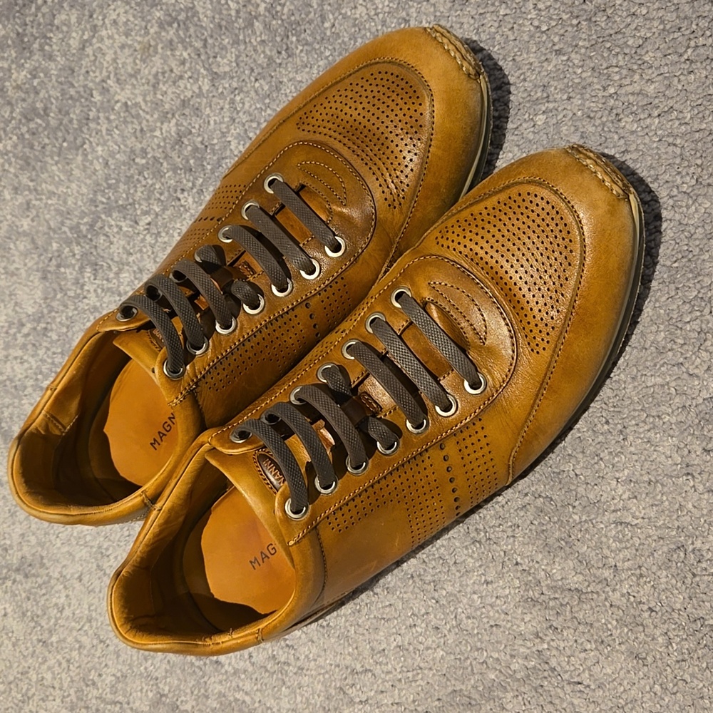 Magnanni Men’s Shoes Casual Sneakers 14804 Pueblo Tan Size 10.5